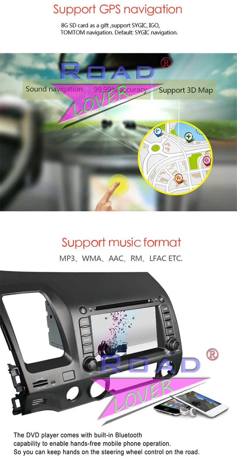 Cheap Roadlover Android 9.0 Car DVD Player Radio For Honda Civic 2006 2007 2008 2009 2010 2011 LHD Stereo GPS Navigation Magnitol 2Din 11