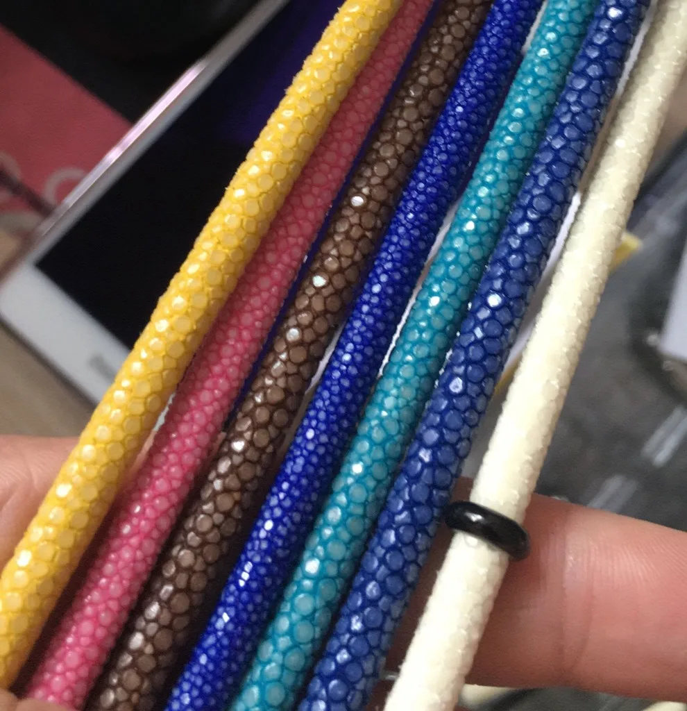 Beichong натуральный морской скат кожаный шнур 5 мм Диаметр красочный шнур для изготовления браслетов ската