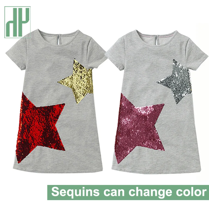 Платья для маленьких девочек г. Детский праздничный костюм принцессы Детское платье с блестками и принтом детские летние платья Повседневная одежда для детей от 4 до 5 до 10 лет