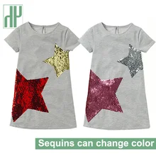 Платья для маленьких девочек г. Детский праздничный костюм принцессы Детское платье с блестками и принтом детские летние платья Повседневная одежда для детей от 4 до 5 до 10 лет