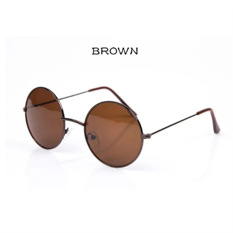 Mirrored Retro Round Sunglasses Men Women Brand Designer Female Male Sun Glasses Men's Women's Vintage Glasses - Цвет линз: Brown