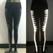 JIGERJOGER черная высокая посадка боковая панель Ночная светящаяся Светоотражающая вспышка свет тело сухая посадка Тренировка Фитнес Бег обтягивающие леггинсы