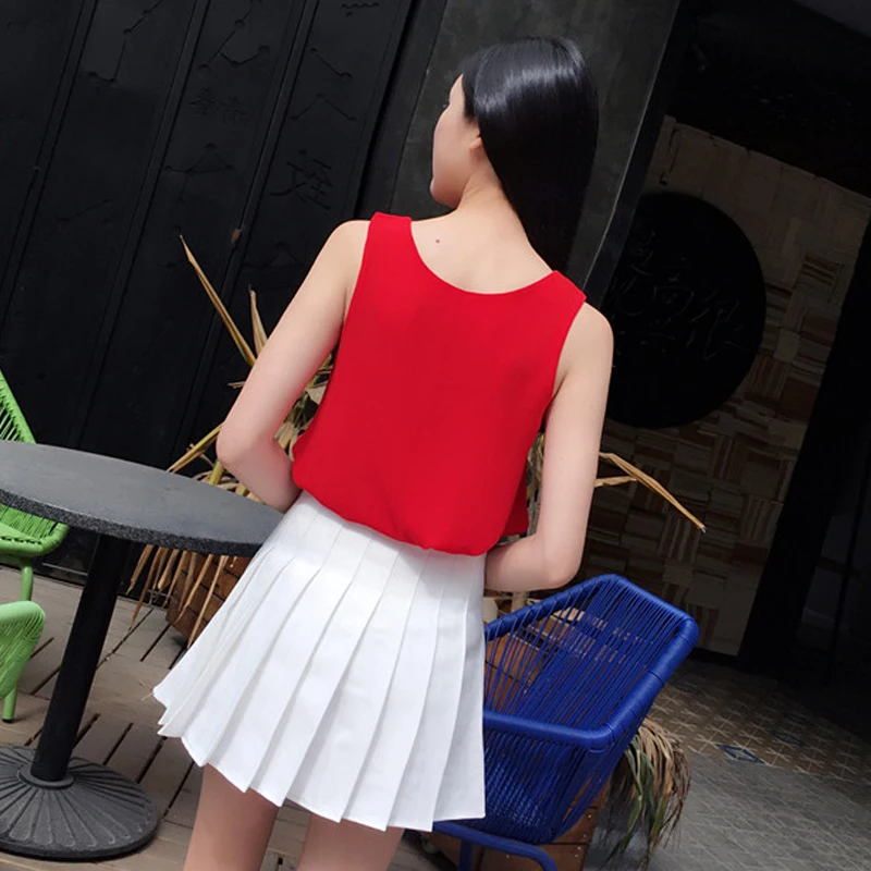 Banerdanni 2017 New Summer Women Blouse Loose Shirt O-Neck Chiffon Blouse Female sleeveless Blouse Plus Size 4XL Shirts