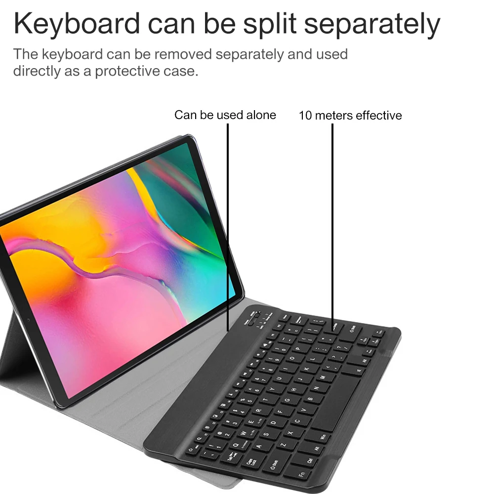 Ходунки Bluetooth клавиатура чехол для samsung Galaxy Tab A 10,1 выпущен Магнитный съемный для T510 T515