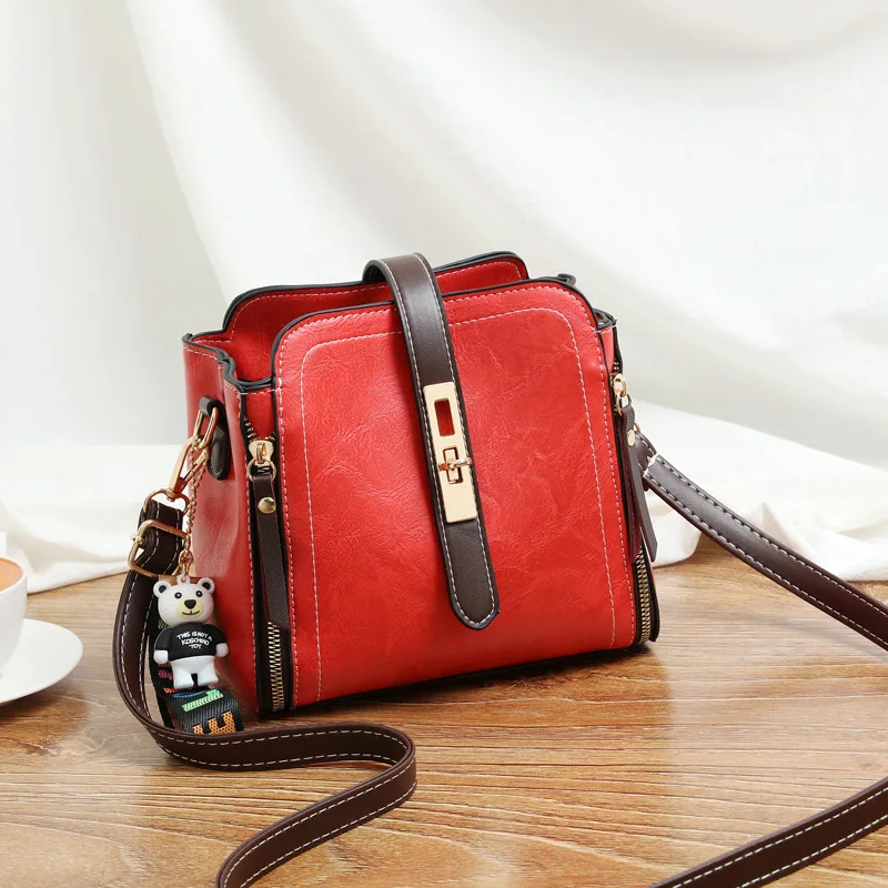 Новинка, Сумки из искусственной кожи, маленькие сумки через плечо для женщин, дизайнерские сумки через плечо, женские сумки-мессенджеры, черные, розовые, WY0371 - Цвет: red