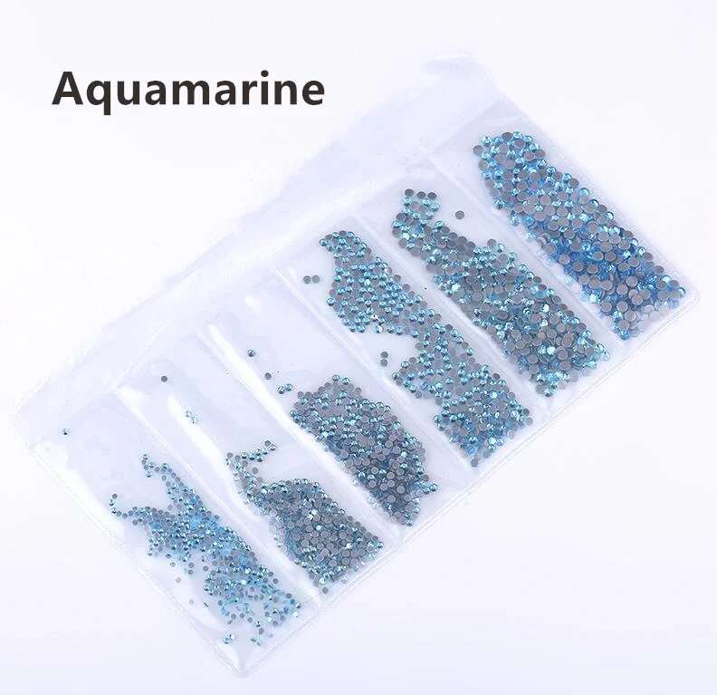 Aquamarine Ss3-ss30, смешанный размер, стразы, кристалл AB, 1700 шт./лот, горячая фиксация, стразы, для рукоделия, сумки, одежды, обуви, нейл-арта - Цвет: Aquamarine