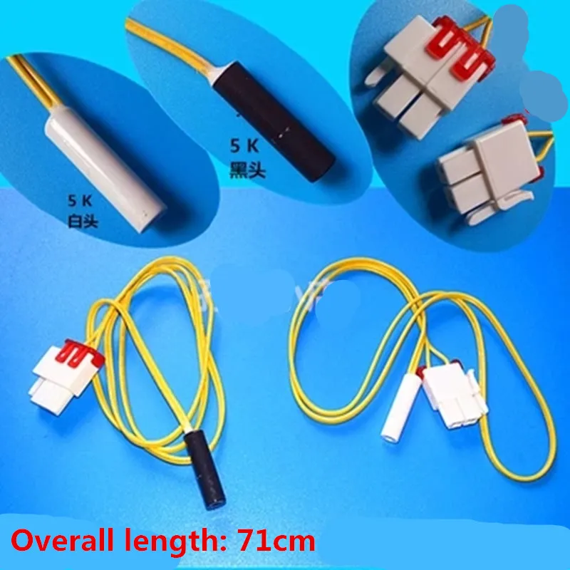 

2pcs apply to the original Samsung defroster refrigerator parts defrost sensor probe temperature 5K black and white head