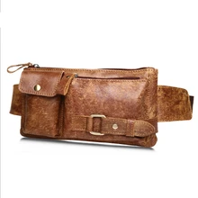 Мужская набедренная сумка из натуральной кожи сумка на пояс мешочки для телефона дорожная поясная сумка мужская маленькая поясная сумка ремень Мужская