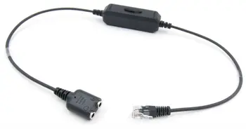 

PC Headset to Universal RJ9/RJ10/RJ22 Phone Switch Adapter with 8 Circuit Lines Switch Compatible for Any office telephones