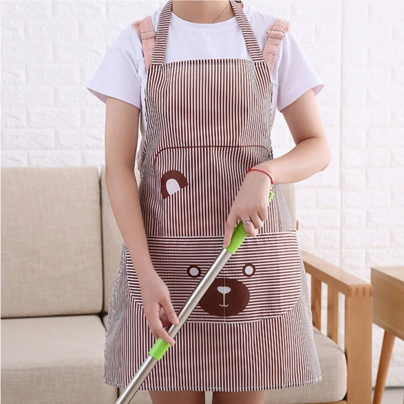 

2019 New Home kitchen cute Aprons Cooking Aprons waist print bear fashion apron Korean hanging neck gown aprons for woman