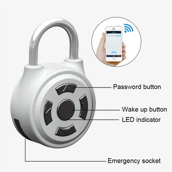 

Electronic Padlock Wireless Lock Keyless APP Control Password Lock Travel Suitcase Home GY88