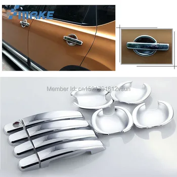 

smRKE For Nissan Qashqai 08-2015 Car Chrome Door Bowl Cover Stickers Interior Decoration Sequins Brand Auto Accessories Styling