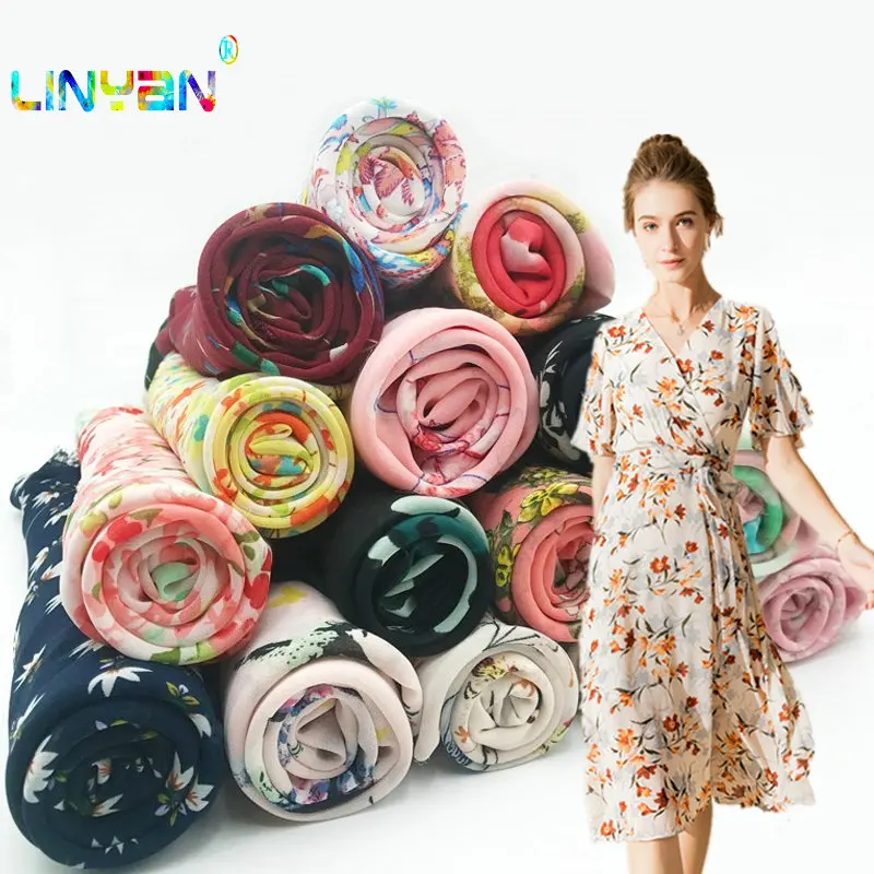 

1 Meter Flower Chiffon Material expansion skirt Fabric For Blouse Tops Dress Skirts Clothing Curtain Tulle Tela Organza t50