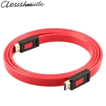 HDMI To HDMI Cable Male to Male Connector 1M 1.5M 2M 3M 5M 10M Flat Cabo HDMI 1 2 3 5 10 Meters 3ft 5ft 10ft Red / purple 1.4V