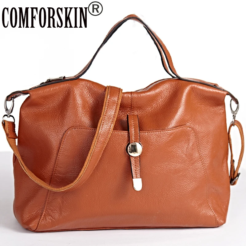 

COMFORSKIN High-grade Quality Genuine Leather Women Large Capacity Travelling Shoulder Hand Bag Direct Selling 2018 Women Bags