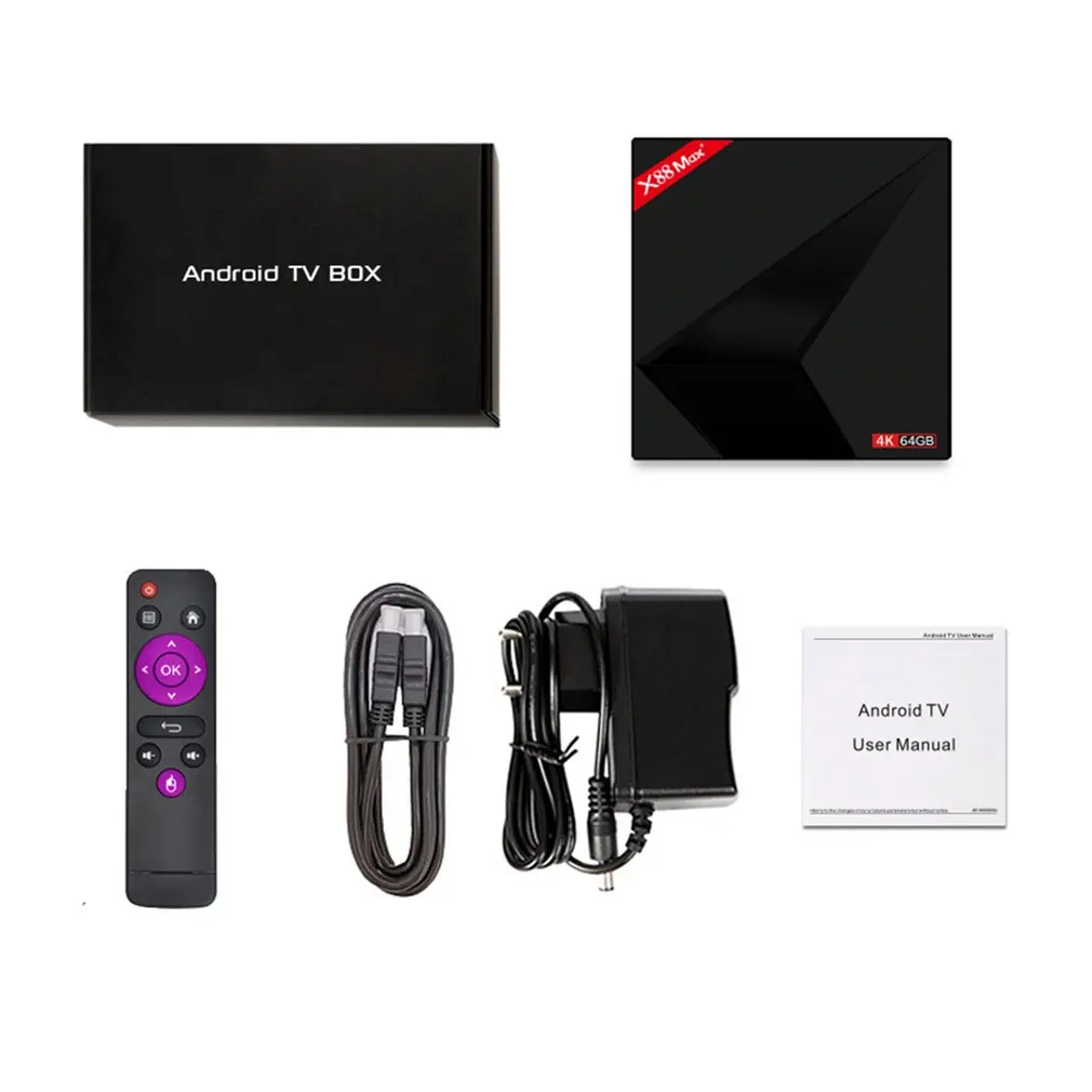 

X88 MAX+ Set Top Box 4K High Definition Network Player TV Box 4+64G WiFi Set-top Box Player For Android 9.0