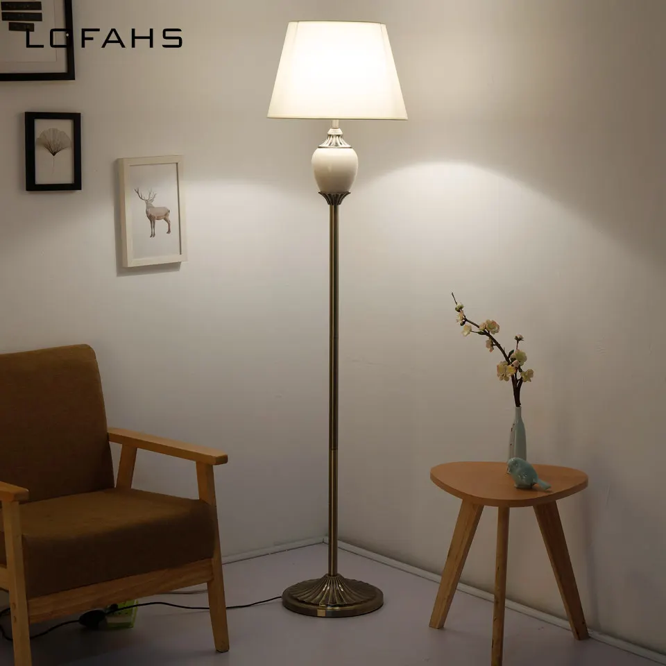 Standing Living Room Floor Lamp Stand Light Bedside Piano Reading Modern Deco Bedroom Porcelain Yx9016 L