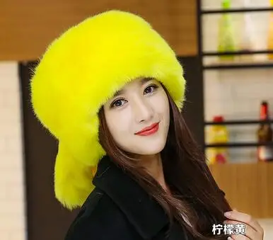 Очень теплые! Осенняя и зимняя мужская и женская утолщенная теплая шапка из искусственного меха с защитой ушей зимняя шапка из искусственного меха - Цвет: yellow