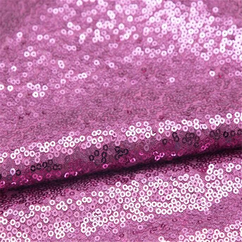 Бирюзового цвета фуксия/белый/золотой Реверсивный вышитые Русалка блесток ткань для платья/фото декорации, свадебное украшение - Цвет: Pink