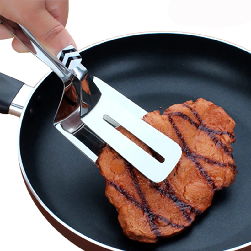 Multifunctional Stainless Steel Cooking Egg Steak Tongs Food Clip