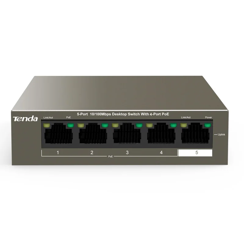 Tenda TEF1105P-4-63W 5-Порты и разъёмы Ethernet сетевой коммутатор gigabit, 250 м дальнее расстояние стабильный PoE Питание, подключи и играй, прочная и надежная