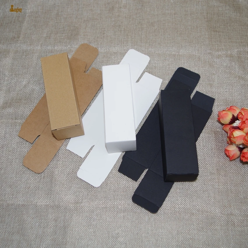

2018 100pcs/lot 4x4x12cm Mini Size Kraft Paper Box Diy Lipstick Perfume Essential Oil Bottle Packaging Boxes Valve Tube Package