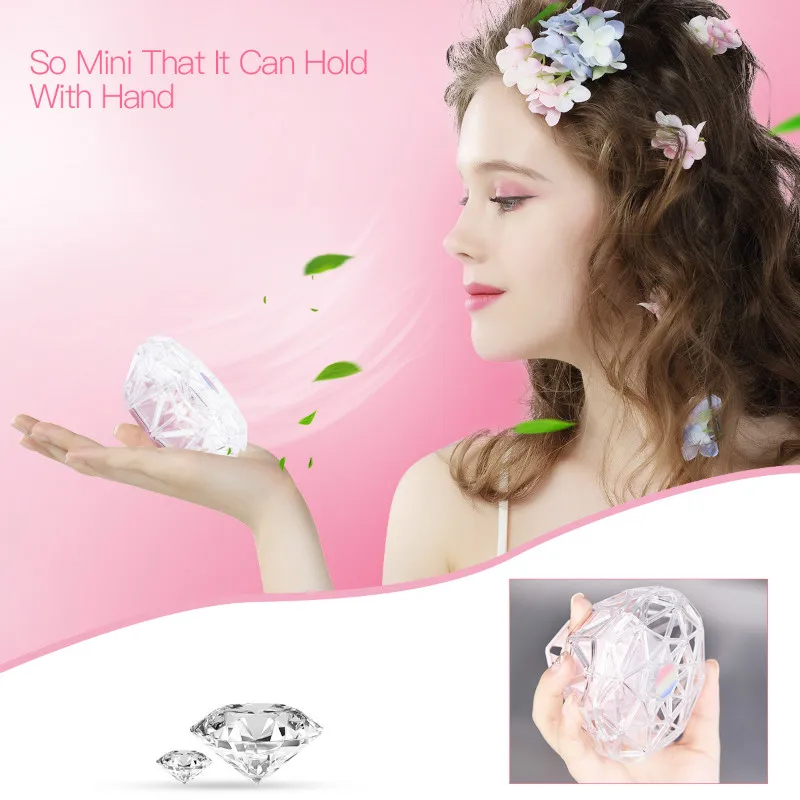 

Personal Outdoor Fan 5v Hand Ventilator Mini Pocket Fan Cool Air Hand Held Travel Holiday Ring Diamond Chargeable Battery Fan 40