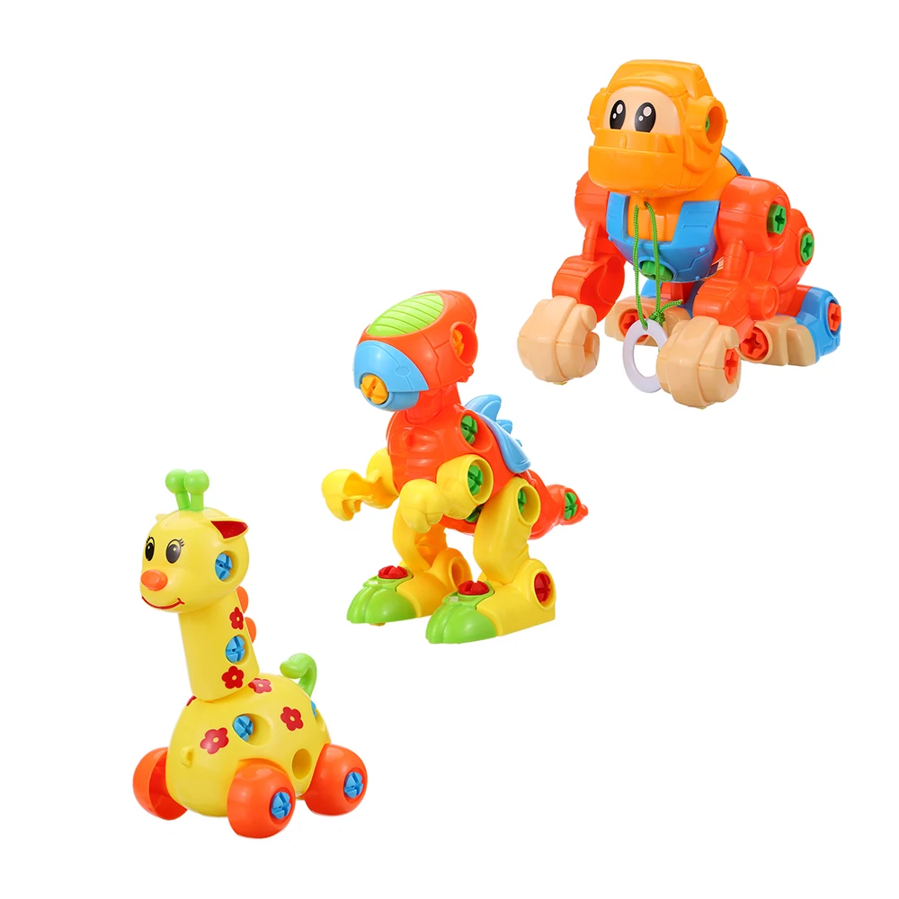 Children Baby  Cartoon Model Educational Learning Plastic Toys Kids DIY Creative Disassembly Animal Toy Puzzle Assembly Toy