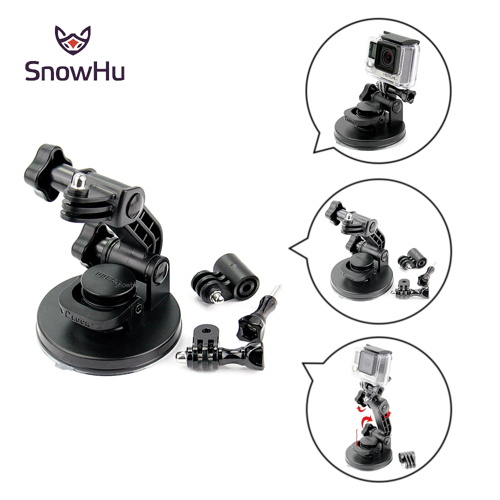 

SnowHu for gopro accessories Top Strong Chuck Suction Cup as the original one for go pro hero 5 4 3+ SJ4000 xiaomi camera GP106