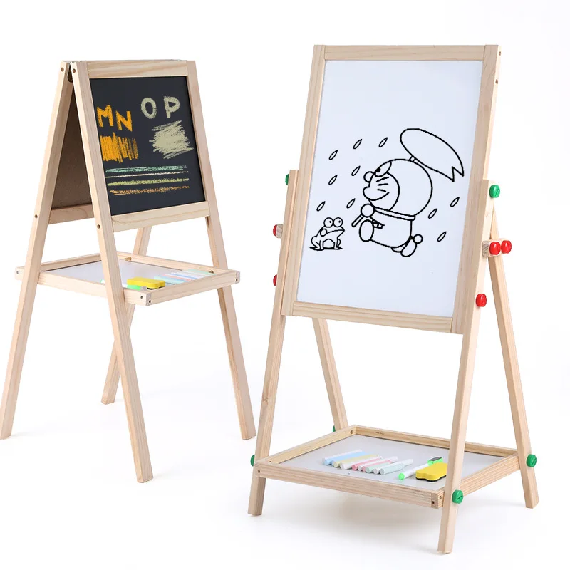 

Onshine children wooden double-sided magnetic drawing board whirling/Type A creatively easel small blackboard whiteboard toy 3Y+