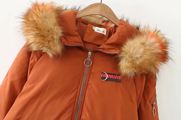 Fashion Col Manteaux Veste Capuchon De Hiver Noir Bas Nouvelle Long Grand Parka Manteau jaune coréen 2018 Amovible À Femme Fourrure Vers Le 0NkX8nwOP