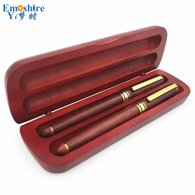Emoshire Mahogany pen set mahogany signature pen two wooden pen box custom to send colleagues (13)
