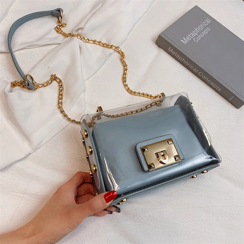 

Summer Transparent Jelly Bag Crossbody Bags For Women 2019 Quality PVC Luxury Handbags Designer Ladies Beach Clear Shoulder Bag