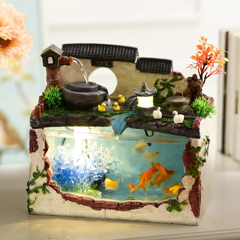 110/220 в натуральный каучук Rockery Waterscape для офиса и рабочего стола украшение ремесла
