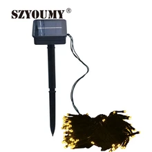 Szyoumy 100/200 Светодиодные солнечные лампы Гирлянды светодиодные сказочных огней гирлянда Рождество солнечного света свадебный Garden Party украшения открытый
