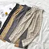 Lowered Ankle-Length-Pants Lace-Up Plaid Casual Women's Harem Loose Spring Summer New YlpLE8O5