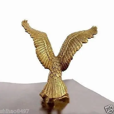 Small BRASS Brass Statue EAGLE/Hawk Figure figurine 4.5&quot High Garden Decoration 100% real | Дом и сад
