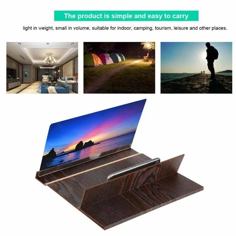 12inch Wooden Mobile Video Screen Magnifier High Definition Phone Amplifier with Wood Grain Stand Anti Radiation | Дом и сад