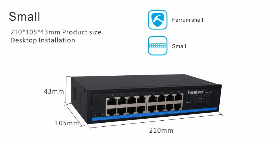 16 порт 10/100 M Ethernet Switch сетевой коммутатор