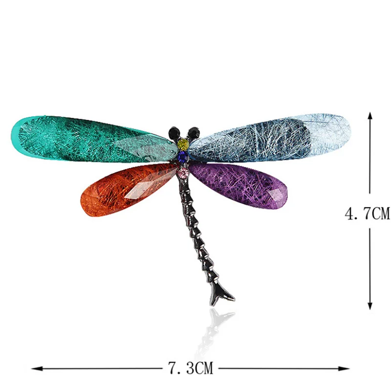 

Dragonfly Brooches For Women Muticolor Insect Animal Resin Brooch Pins Jewelry
