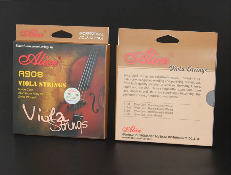 

Perform Level Alice A908 Nylon Core Alumium Alloy Wound Silver Wound Viola Strings