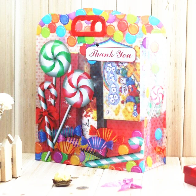 10x Lollipop Candy Thank You Bag with Handle Kids Birthday Christmas