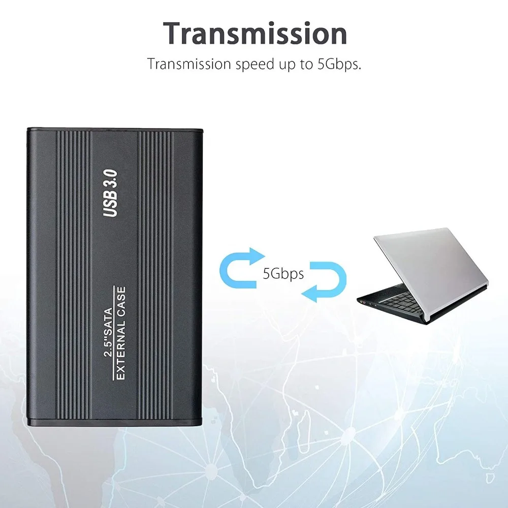 2,5 дюймов алюминиевый сплав чехол для ноутбука SATA HDD для Sata USB 3,0 SSD HD жесткий диск Внешний корпус для хранения
