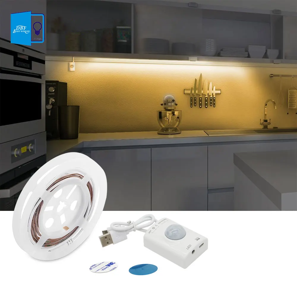 Motion Activated Bed Light, USB Rechargeable Flexible Strip Sensor Night Light with Automatic Shut Off Timer led Cabinet light for dual motion activated bed light flexible led strip sensor night with automatic shut off timer promotion