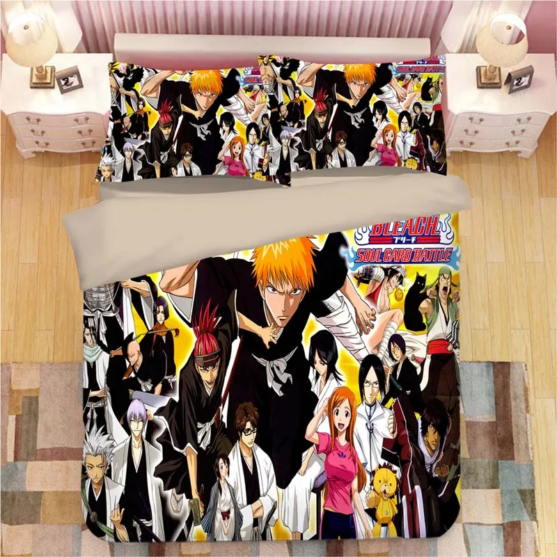 BLEACH Kurosaki Ichigo Комплект постельного белья, пододеяльник, наволочки, мультяшное аниме одеяло, Комплект постельного белья s, постельное белье, Комплект постельного белья - Цвет: 6