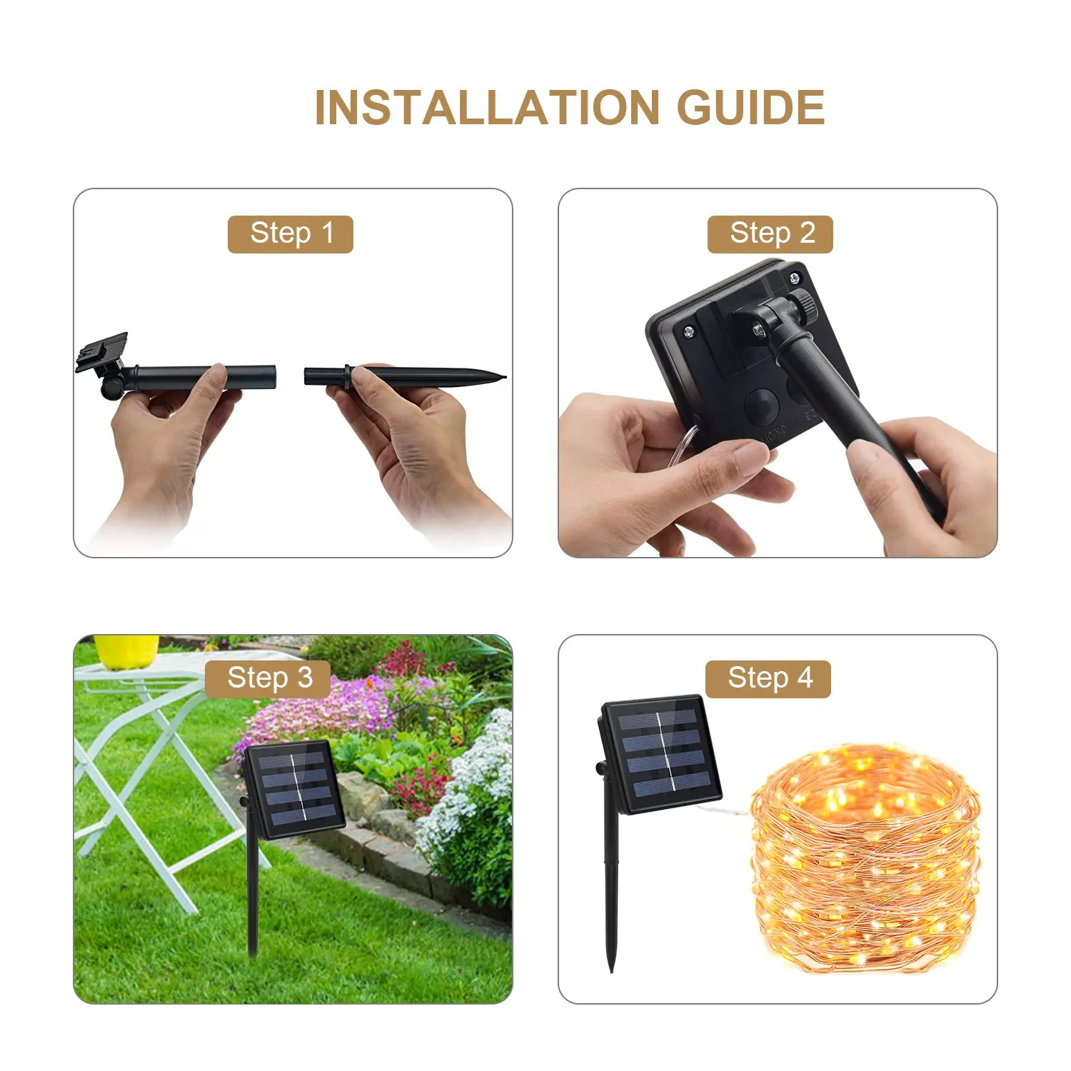 Outdoor Solar Light String Home 7M 12M 22M Garden Copper Wire Light String Fairy Outdoor Solar Powered Christmas Party Decor