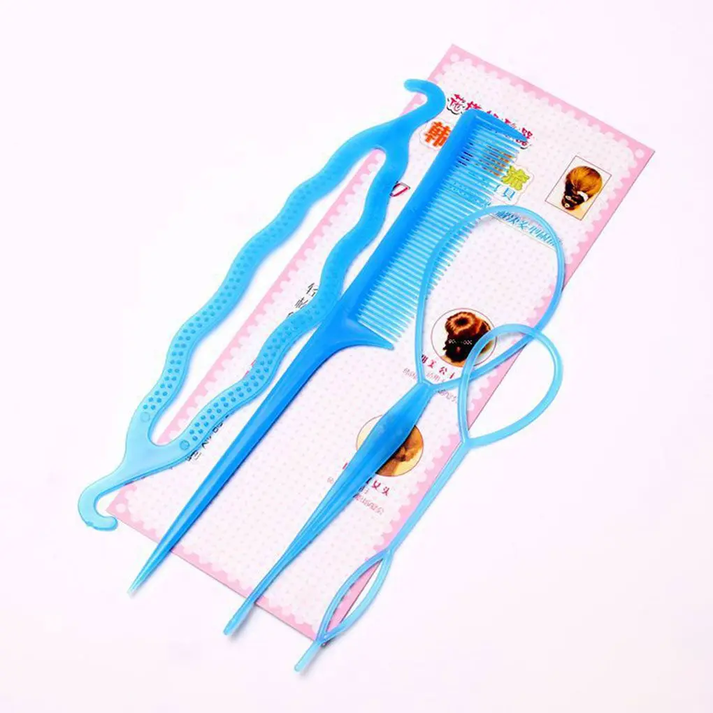 أعلى بيع 3 مجموعة تصفيف الشعر أداة مشبك شعر كعكة دونات خصلات شعر مضيئة ذيل حصان صانع DIY مشط