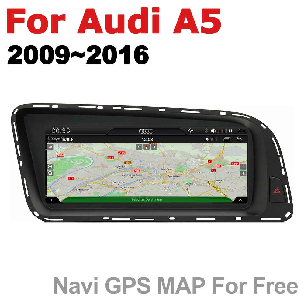 

Car Radio 2 din GPS Android Navigation For Audi A5 8T 8F 2009~2016 AUX Stereo multimedia touch screen original style