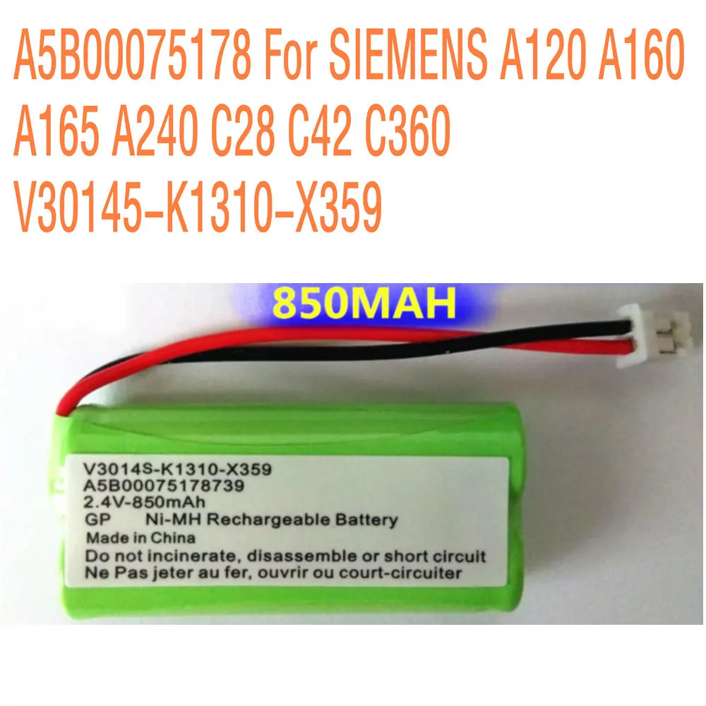 A5B00075178 2 4 В 850 мАч для SIEMENS A120 A160 A165 A240 C28 C42 C360 V30145-K1310-X359 высококачественный