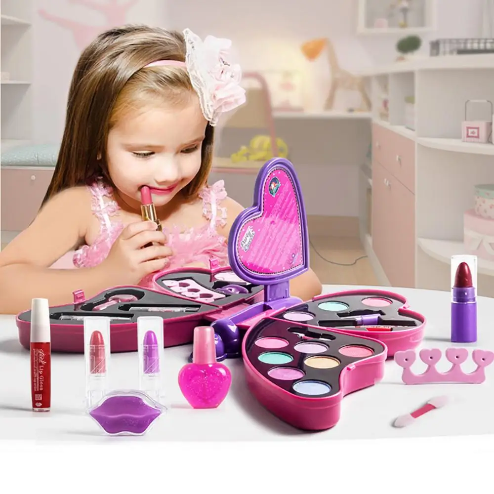 

Princess Girl Butterfly Shape Make up Set Lipstick Eye Shadow Pretend Play Toy